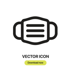 Poster - Face Mask icon vector. Linear-style sign for mobile concept and web design. Face Mask symbol illustration. Pixel vector graphics - Vector.	