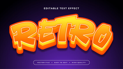 Poster - Orange yellow and purple violet retro 3d editable text effect - font style