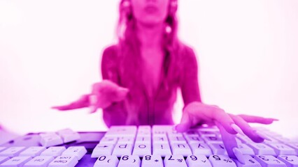 funky woman on computer 