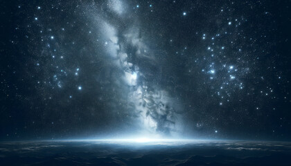 Poster - Starry galaxy with nebulae illuminating the cosmic expanse. Generative AI