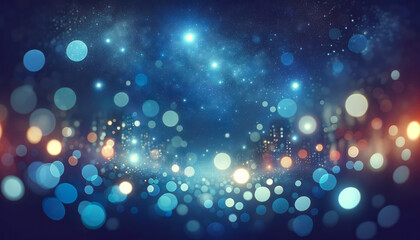 Wall Mural - Cosmic bokeh effect against a nightscape, ethereal and festive concept. Generative AI