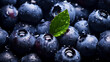 Fresh blueberries filling the entire frame, food background created with Generative Ai