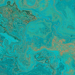 Poster - Malachite Marble texture. Fractal digital Art Background. High Resolution. Green marble texture with gold veins. Can be used for background or wallpaper
