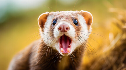 Wall Mural - Portrait of a surprised Ferret