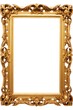 Vintage gold ornate frame isolated on white background 