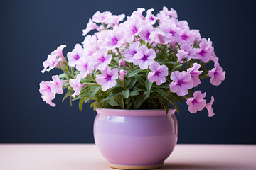 Aufkleber - Airy petunia delight in a minimalistic pot, bringing joy with its simple charm.