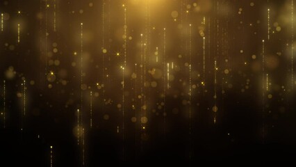 Aufkleber - Glittering gold particle background greeting merry Christmas footage with lens flare shinning light. Abstract straight line with bokeh new year festival 4K motion loop