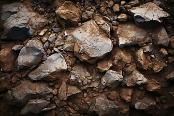 Wall Mural - closeup of Natural Stone patterned soil texture