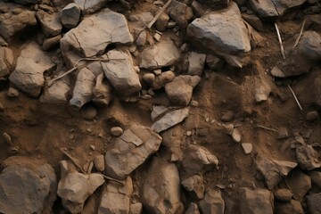 Wall Mural - closeup of Natural Stone patterned soil texture