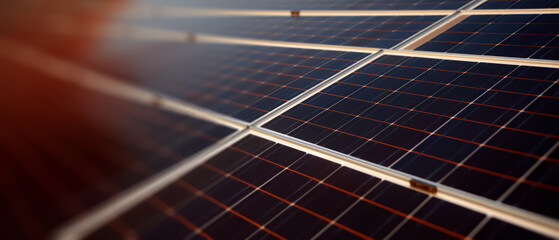 Wall Mural - closeup of solar panels - copyspace