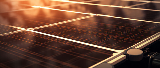 Wall Mural - closeup of solar panels - copyspace