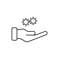 Fototapete - hand holding gear like optimize system icon.