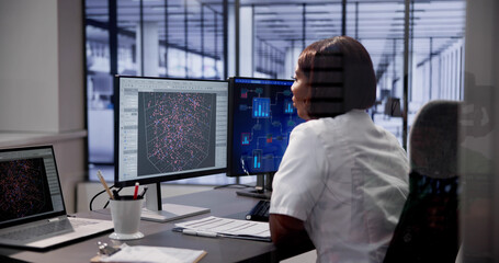Poster - Girl Using Artificial Intelligence Data Security
