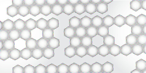 Wall Mural - 3d Hexagonal structure futuristic white background and Embossed Hexagon , honeycomb white Background ,light and shadow texture. Seamless pattern of the hexagonal arts 