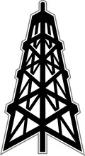 Graphic Silhouette Design Of An Oil Derrick Or Rig