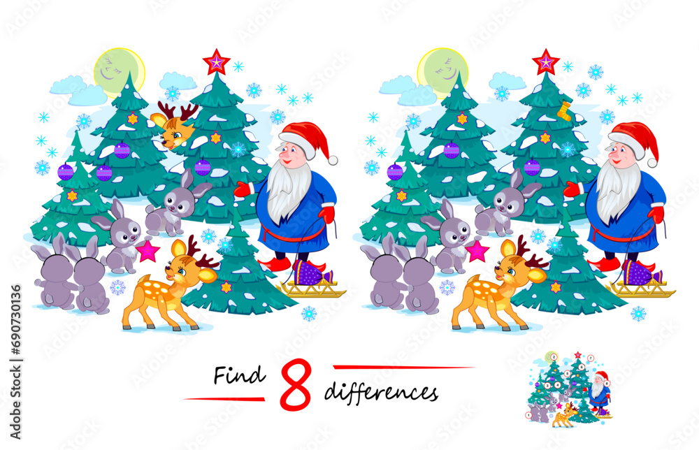 Find 8 differences. Logic puzzle game for children and adults ...