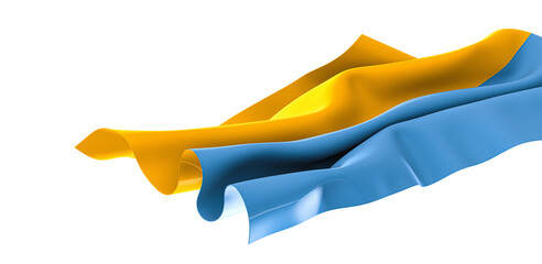 Wall Mural - Resilient Spirit: Vibrant 3D Ukraine Flag Symbolizes Hope