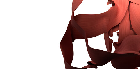 Sticker - 3d render of abstract red cloth falling.