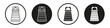 Cheese grater icon set. kitchen slicer shredder vector symbol in black filled and outlined style.