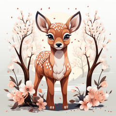 Wall Mural - deer in the woods