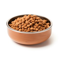 dog food bowl isolated on white