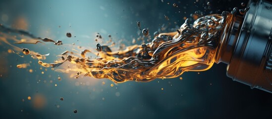 Poster - Use a hydraulic oil spill leakage powder. Copyspace image. Header for website template