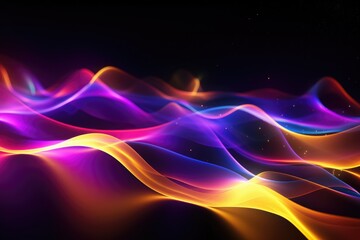 A vibrant and lively abstract background featuring colorful waves and lights. Perfect for adding a dynamic touch to any design or project