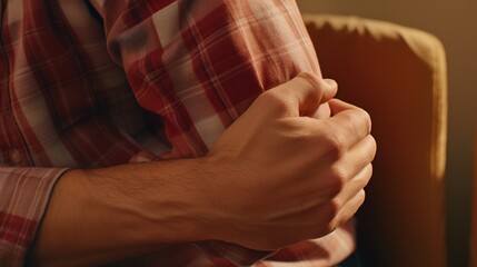 Poster - A close-up view of a person's hands held together. This image can be used to portray unity, support, friendship, teamwork, or prayer