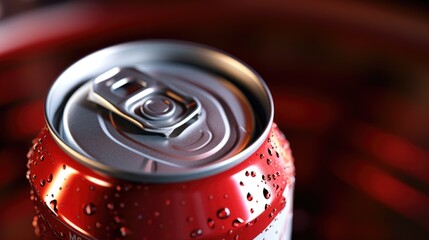 Aufkleber - A close-up view of a soda can. Perfect for advertising or illustrating a refreshing beverage.