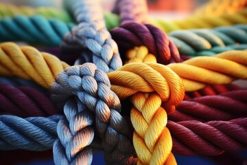 Poster - A close-up view of a bunch of colorful ropes. This versatile image can be used in a variety of projects