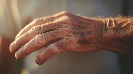 Poster - A detailed view of a person's hand securely gripping an object. This image can be used to represent concepts such as strength, control, security, or the act of holding onto something