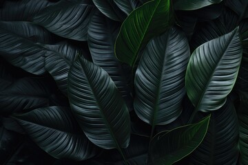 Aufkleber - A close up view of a bunch of green leaves. Can be used for nature, environment, or botanical themed designs