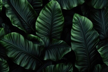 Poster - A close-up view of a bunch of vibrant green leaves. Perfect for nature-themed designs and projects