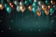 Christmas and New Year celebration festive shiny background, air baloons holiday frame