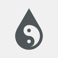 Wall Mural - Water drop droplet raindrops Yin-yang icon quality vector illustration cut	