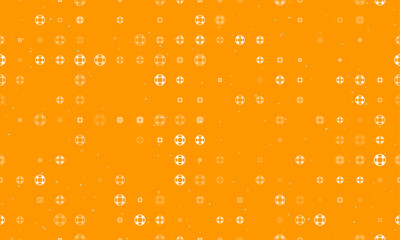 Poster - seamless background pattern of evenly spaced white lifebuoy symbols of different sizes and opacity. 