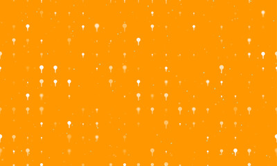 Poster - Seamless background pattern of evenly spaced white golf symbols of different sizes and opacity. Vector illustration on orange background with stars