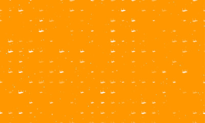 Poster - Seamless background pattern of evenly spaced white router symbols of different sizes and opacity. Vector illustration on orange background with stars