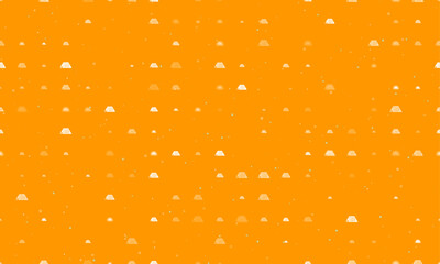 Poster - Seamless background pattern of evenly spaced white printed circuit boards of different sizes and opacity. Vector illustration on orange background with stars