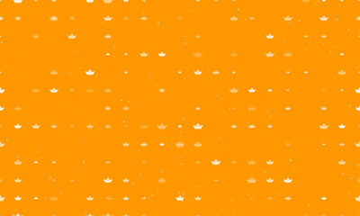 Poster - Seamless background pattern of evenly spaced white paper boat symbols of different sizes and opacity. Vector illustration on orange background with stars