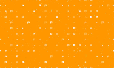 Poster - Seamless background pattern of evenly spaced white chat symbols of different sizes and opacity. Vector illustration on orange background with stars