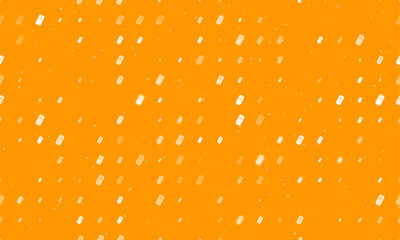 Poster - Seamless background pattern of evenly spaced white computer mouse symbols of different sizes and opacity. Vector illustration on orange background with stars