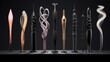 An arrangement of hair styling wands, their sleek designs hinting at the artistry they enable in skilled hands