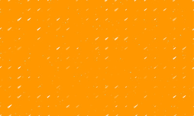 Poster - Seamless background pattern of evenly spaced white hand saw symbols of different sizes and opacity. Vector illustration on orange background with stars