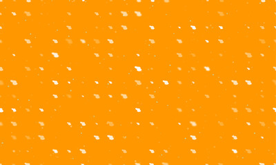 Poster - Seamless background pattern of evenly spaced white sanding machine symbols of different sizes and opacity. Vector illustration on orange background with stars