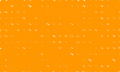 Poster - Seamless background pattern of evenly spaced white cordless angle grinder symbols of different sizes and opacity. Vector illustration on orange background with stars
