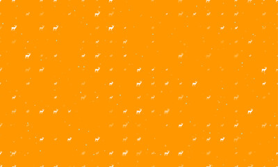 Poster - seamless background pattern of evenly spaced white deer symbols of different sizes and opacity. vect