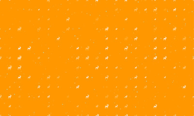 Poster - seamless background pattern of evenly spaced white deer symbols of different sizes and opacity. vect