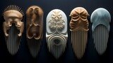 Fototapeta Boho - A pristine collection of combs, their intricate teeth forming delicate patterns amidst soft studio lighting