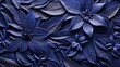 © PhotoRK - paper background with blue tropical leaves, a lot of isolated negative space, in the style of monochromatic realism